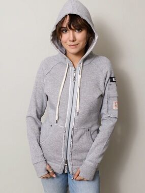 Thumb United Women's Casey Gray Zip-Up Hoodie Jacket NWT